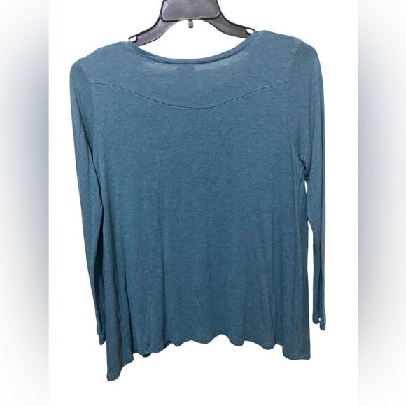 CAbi Swing Tee 0356 Turquoise Flowy Oversized Asymmetrical Hem Office Casual - Picture 6 of 10